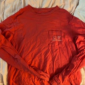 Vineyard Vines Red Long Sleeve Tee Shirt Whale